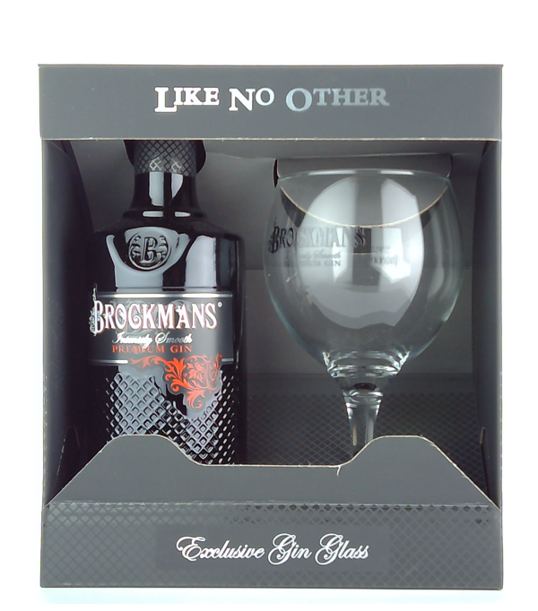 Brockmans Intensely Smooth PREMIUM GIN in Geschenkbox mit Glas, 70 cl, 40 % Vol., , Brockmans Intensely Smooth PREMIUM Gin wird aus einer Vielzahl von pflanzlichen Stoffen hergestellt. Unter anderem werden Botanicals wie Wacholder, Blaubeeren, Brombeeren, Lakritze, Koriander, Angelika, Mandeln und Iris verwendet. Destilliert wird nach einem 100 Jahre alten Rezept im Kupferkessel.      <strong>Wie schmeckt Brockmans PREMIUM Gin?</strong> In der Nase lassen sich deutliche Aromen von Koriander, Zitrusfrüchten, Waldbeeren und Ingwer wahrnehmen. Der Geschmack dieses Getränks wird vo