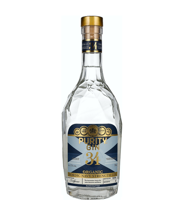 Purity 34 Nordic Navy Strength Dry Gin, 70 cl, 57.1 % Vol., , Bei Purity werden schwedischer Weizen und gemlzte Gerste sorgfltig ausgewhlt, ohne jegliche chemische Kultivierung oder Verarbeitung. Fr Purity bedeutet 'Navy Strength' ganz einfach mehr Geschmack. Das klassische Navy Strength Gin-Rezept wird mit besseren und krftigeren Zutaten verfeinert. Eine Mischung aus Bio-Wacholder, nordischen Beeren, weiteren Botanicals und die 34-fache Destillation, verleihen diesem Gin seinen markanten Charakter.  Botanicals: Wacholder, Basilikum, Thymian, nordisch