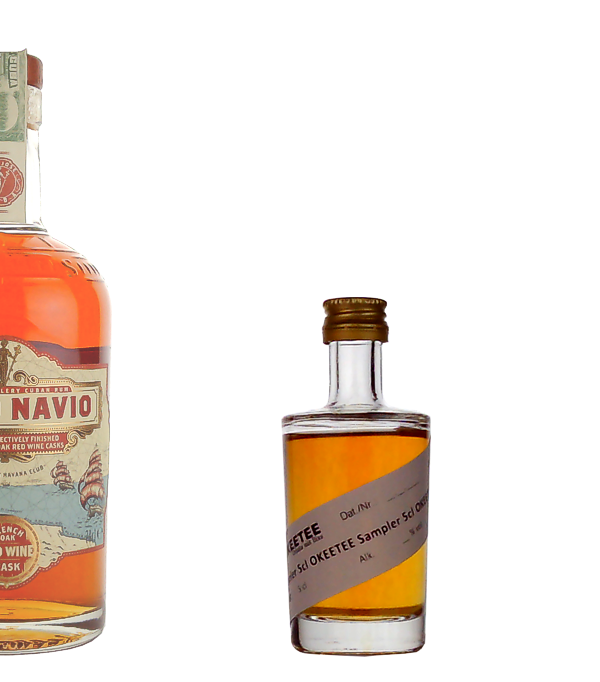 Pacto Navio, Havana Club Single Distillery Cuban Rum FRENCH OAK RED WINE Cask  Sampler, 5 cl, 40 % Vol., Kuba, Havana Club feiert mit Maestro de Ron Cubano eine historische Verbindung; im Jahr 1815 gab es zwischen Spanien und Frankreich einen Pakt, der die Seehandelsroute zwischen Europa und Havanna auf Kuba sicherte. Der Pacto Navio Red Wine Cask Rum ist eine streng limitierte Abfüllung, die in Rotwein Fässern aus Frankreich reift. Er weist ein geringere Süsse im Geschmack auf, dafür deutlichere Fruchtnoten.      