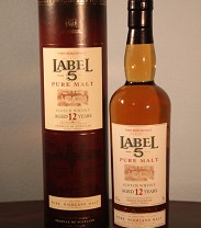 Label 5 12 Years Old Blended Malt Scotch Whisky 40%vol, 70cl