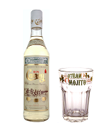 Ron Caney Carta Blanca Superior 3 Años , mit Mojito Glas 38%vol, 70cl (Rum)